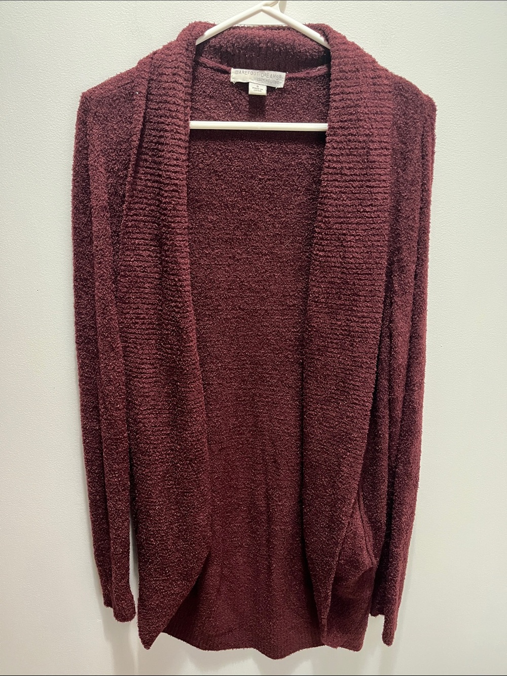 Barefoot Dreams Long Line Maroon Sweater Size Small Maeve